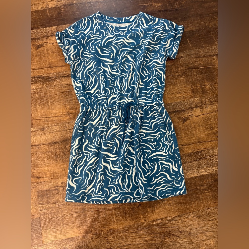 Lou & Grey Blue and White Abstract Mini Dress